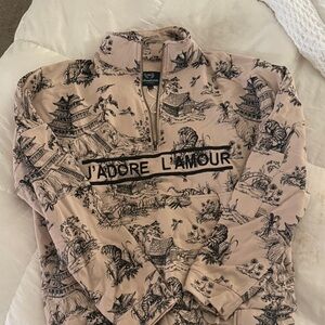 J'adore L'amour Beige Sweatshirt